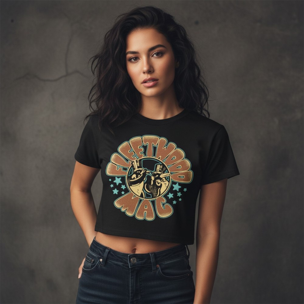 Fleetwood Mac - Stars & Penguins Crop top - Black